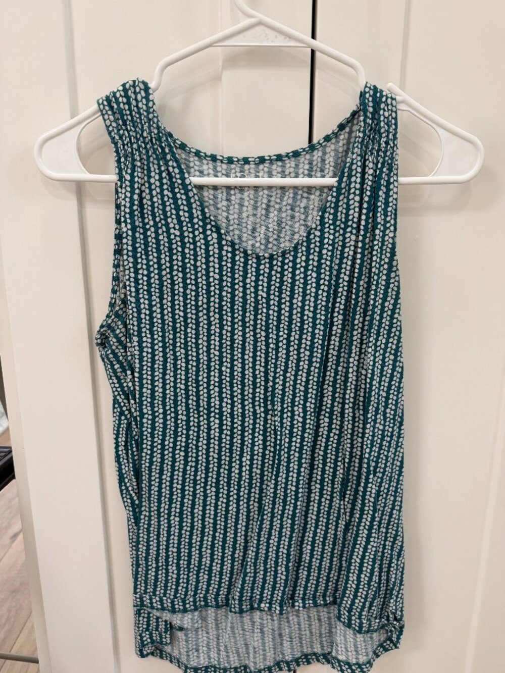 LOFT Green and White Tank, Medium